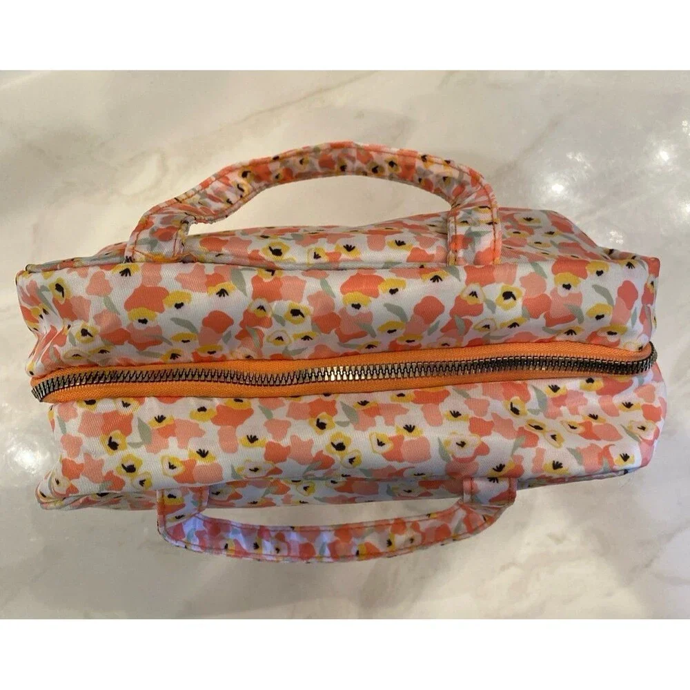 Floral Makeup & Accessory Travel Bag Large Open See Through Compartments ?‎ New